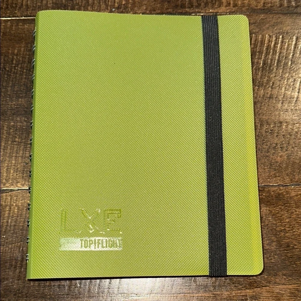 Green Top Flight Notebook with Black Elastic Band